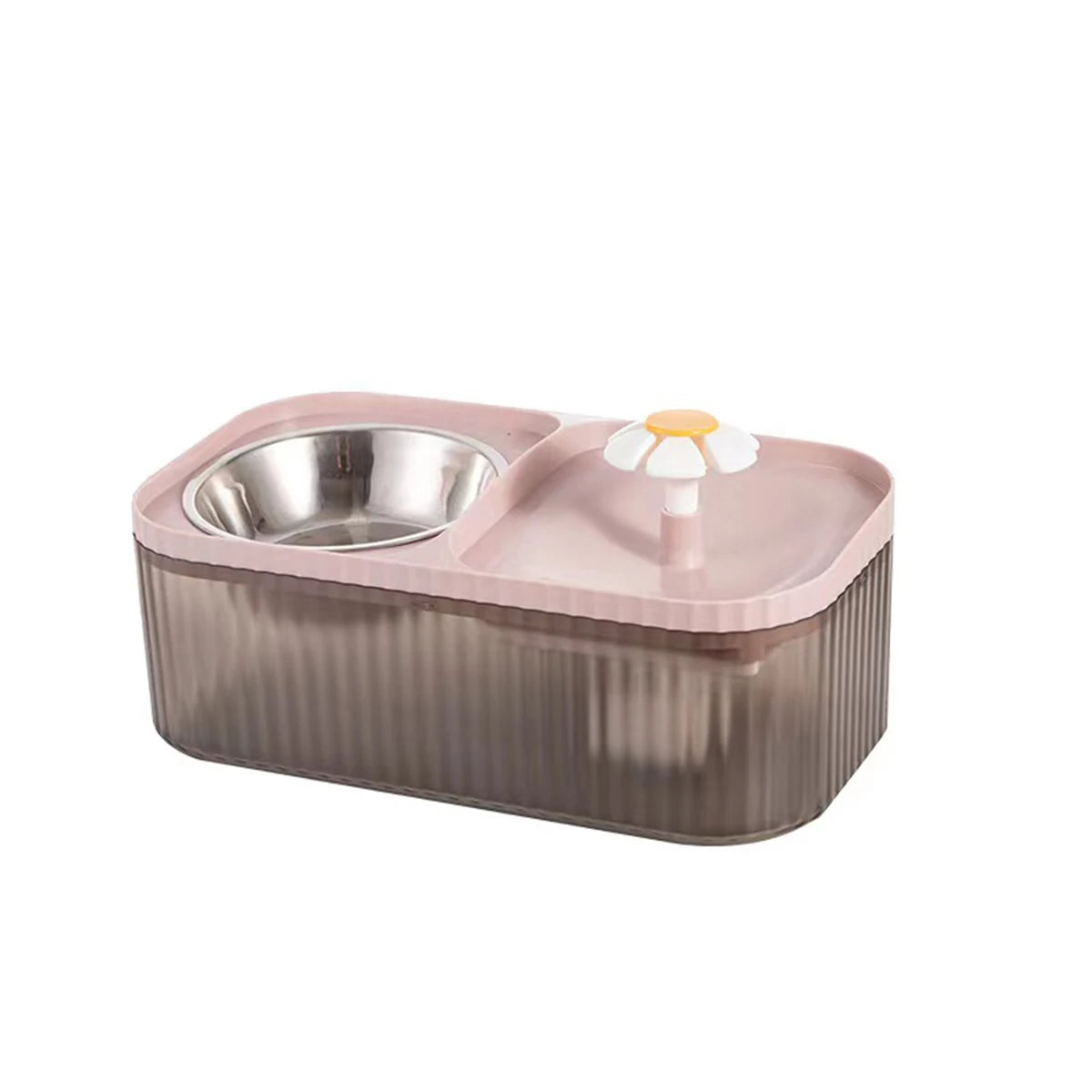 Flower Waterfall Cat Water Fountain Food Feeder