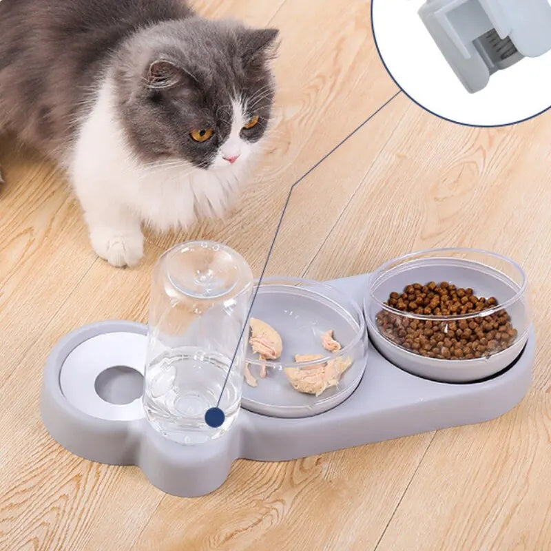 3 in1 Cat And Dog Bowl Pet Feeder