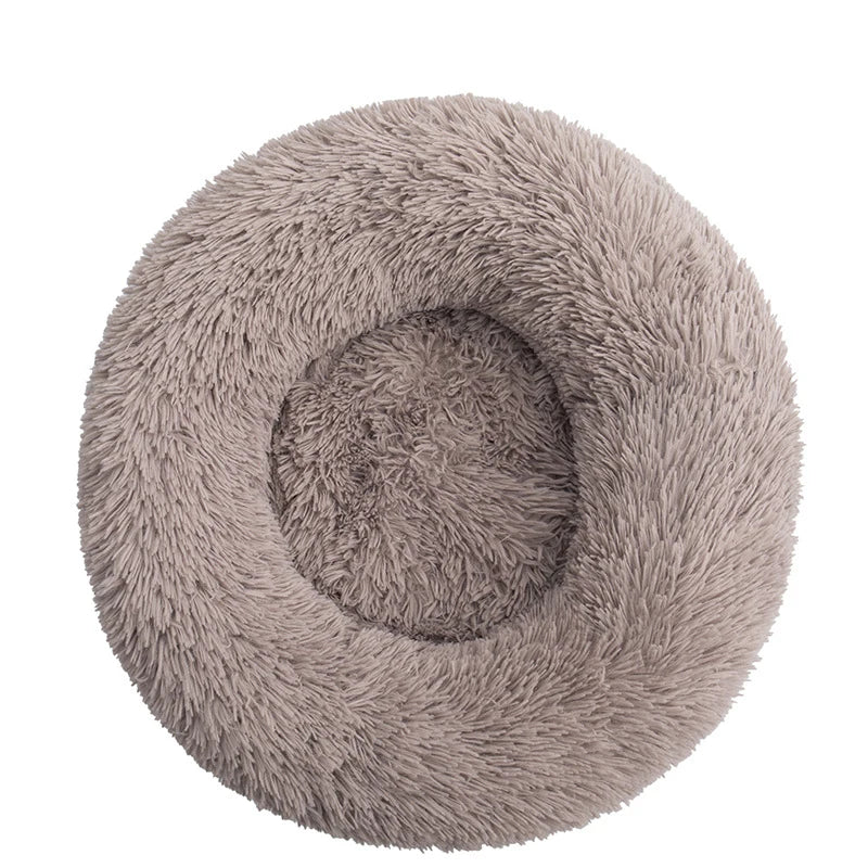 Round Long Plush Pet Bed