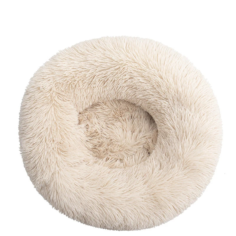 Round Long Plush Pet Bed