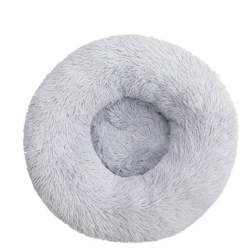 Round Long Plush Pet Bed