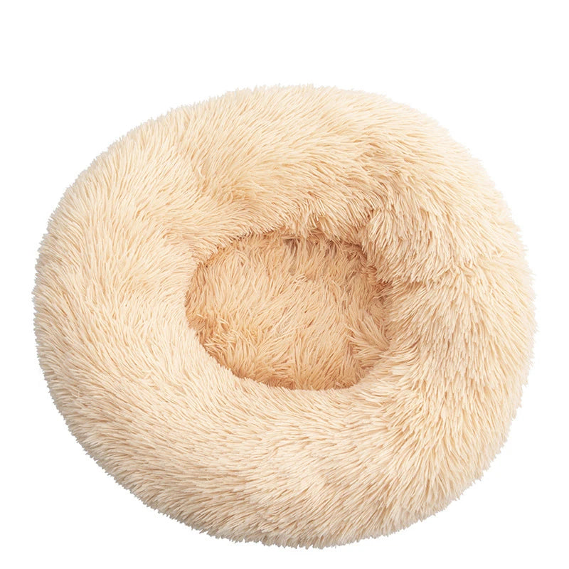 Round Long Plush Pet Bed