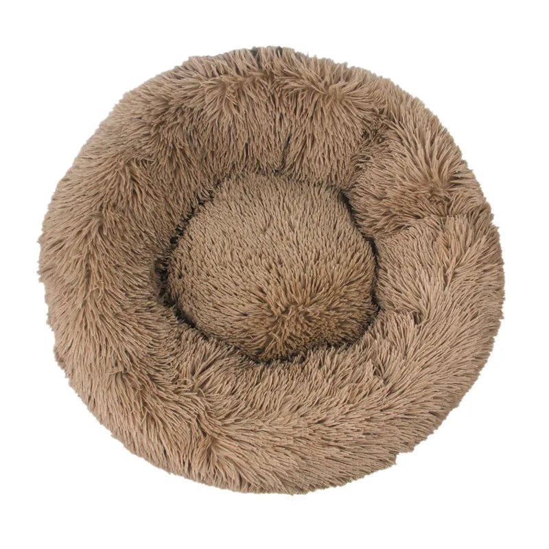 Round Long Plush Pet Bed