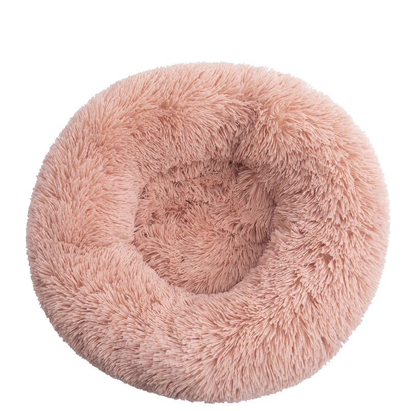 Round Long Plush Pet Bed