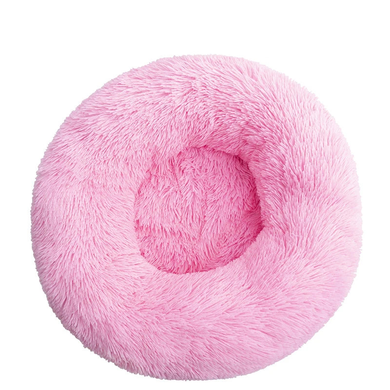 Round Long Plush Pet Bed
