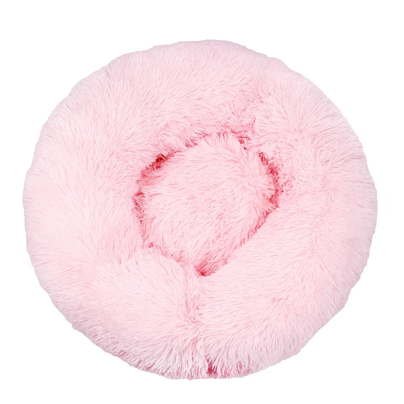 Round Long Plush Pet Bed