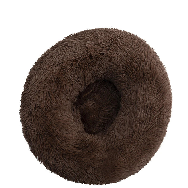 Round Long Plush Pet Bed