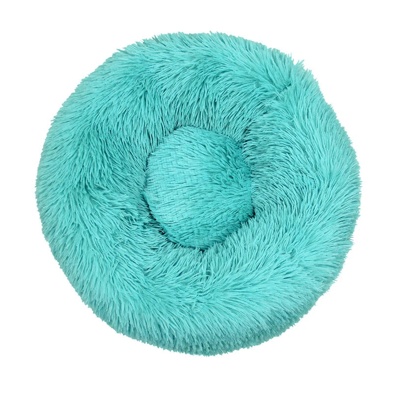 Round Long Plush Pet Bed