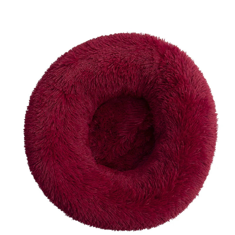 Round Long Plush Pet Bed