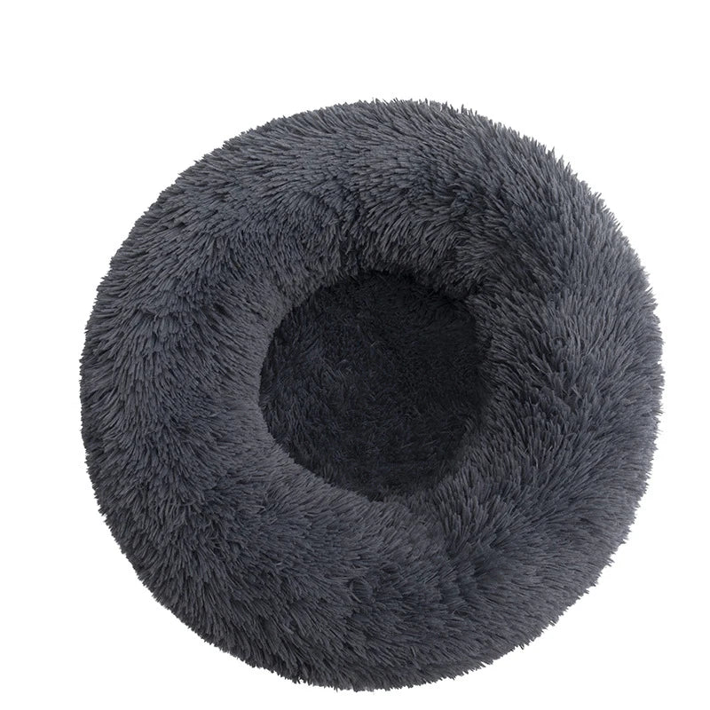 Round Long Plush Pet Bed