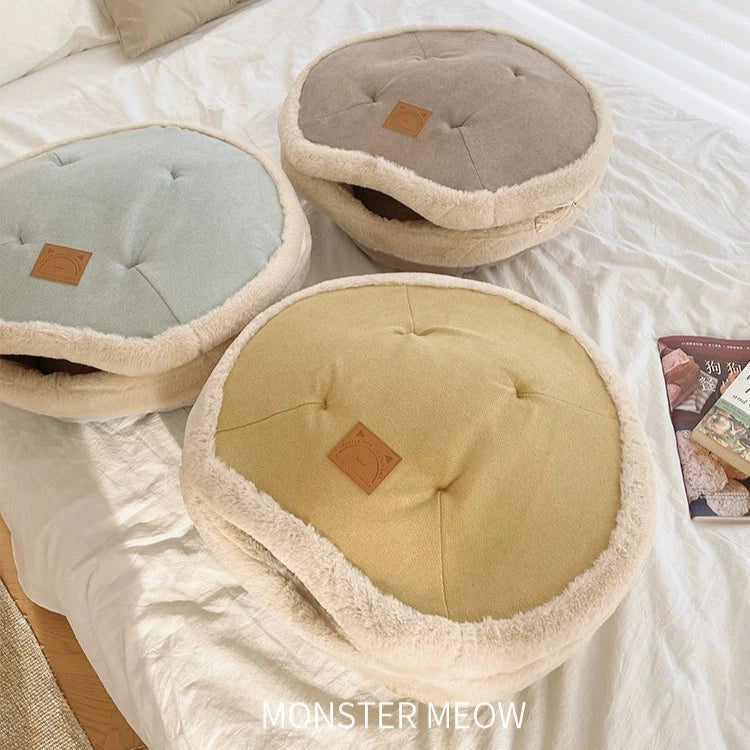 Dorayaki Semi-closed Cat Bed