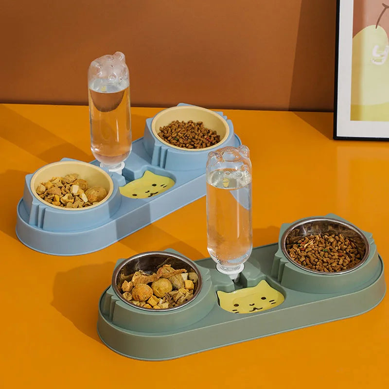 Separate Design Pet Cat Bowl Set