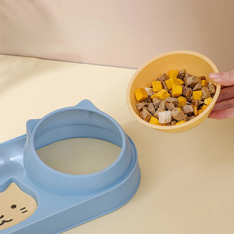 Separate Design Pet Cat Bowl Set