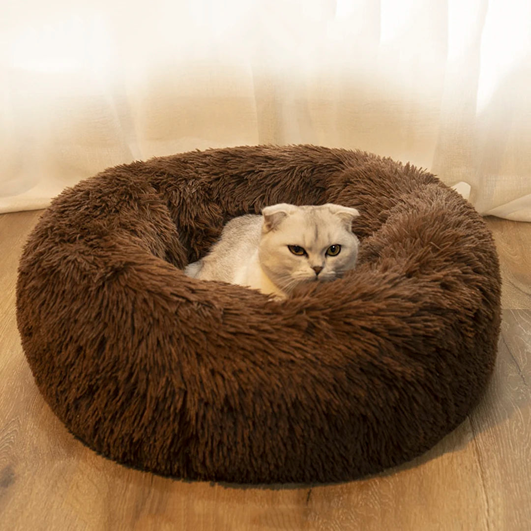 Round Long Plush Pet Bed