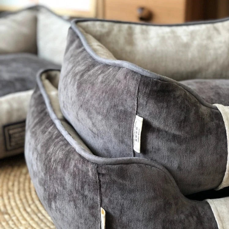 Deep Grey Soft Dog Bed