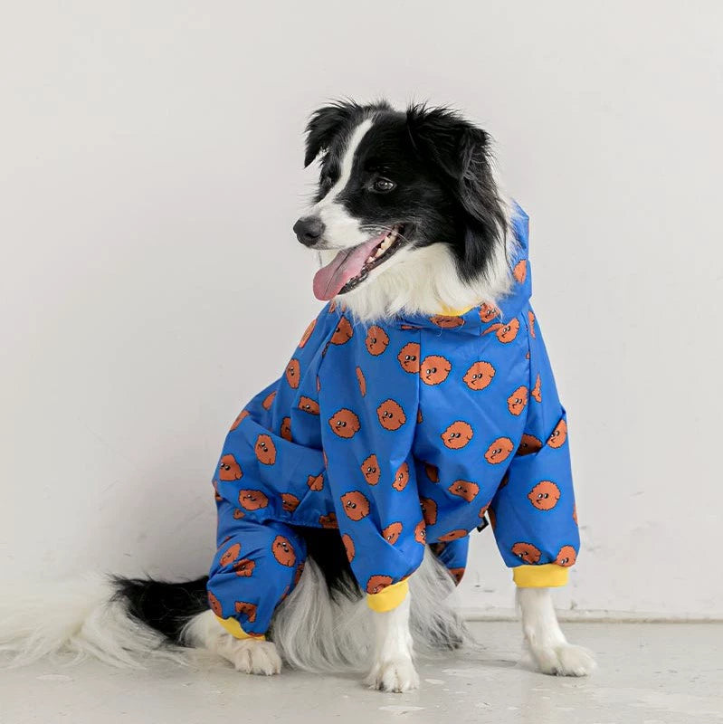 Cartoon Design Dog Waterproof Raincoat