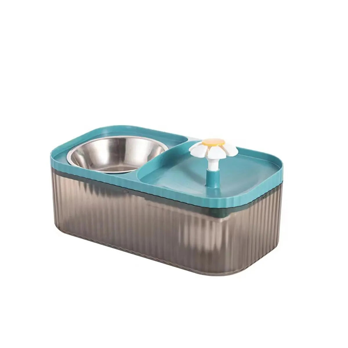 Flower Waterfall Cat Water Fountain Food Feeder