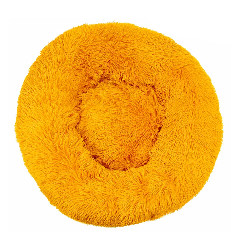 Round Long Plush Pet Bed