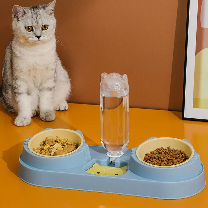 Separate Design Pet Cat Bowl Set